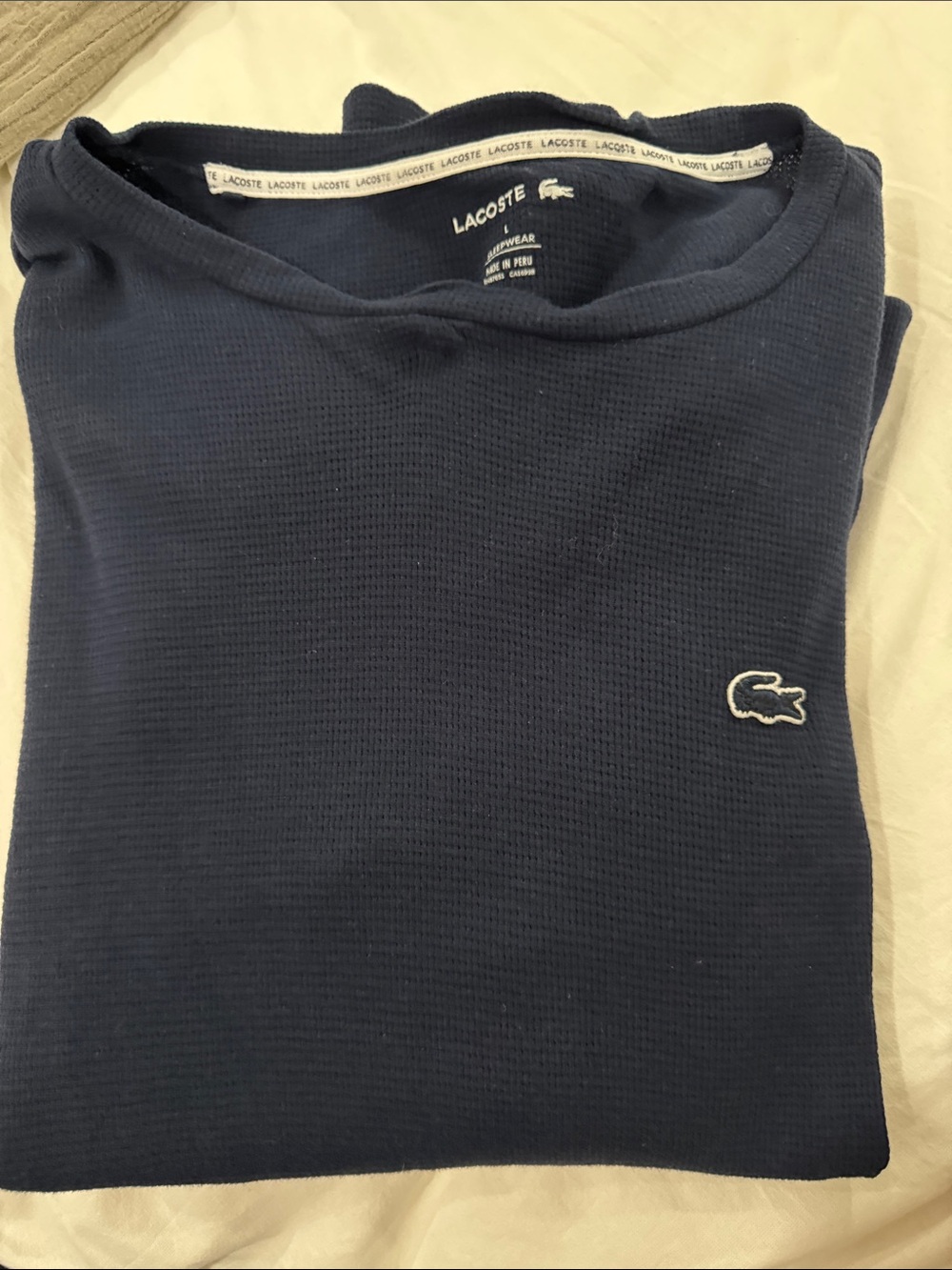 Lacoste Men's Dark Navy Crewneck Cotton L/S Shirt